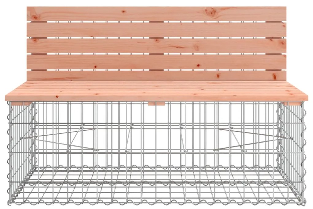 Banco jardim design gabião 287x71x65,5cm madeira douglas maciça