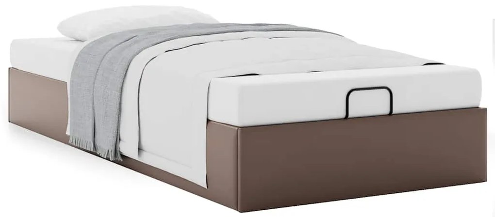 Estrutura de cama otomana sem colchão 90x190 cm castanha