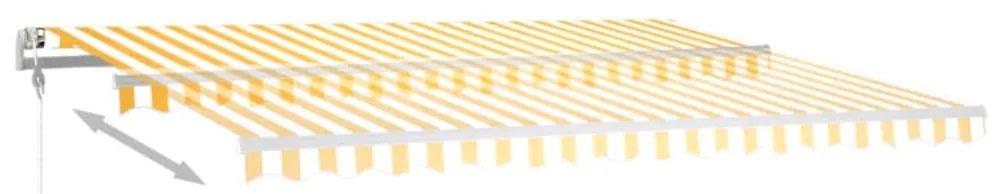 Toldo autom. LED e sensor de vento 450x300 cm amarelo/branco