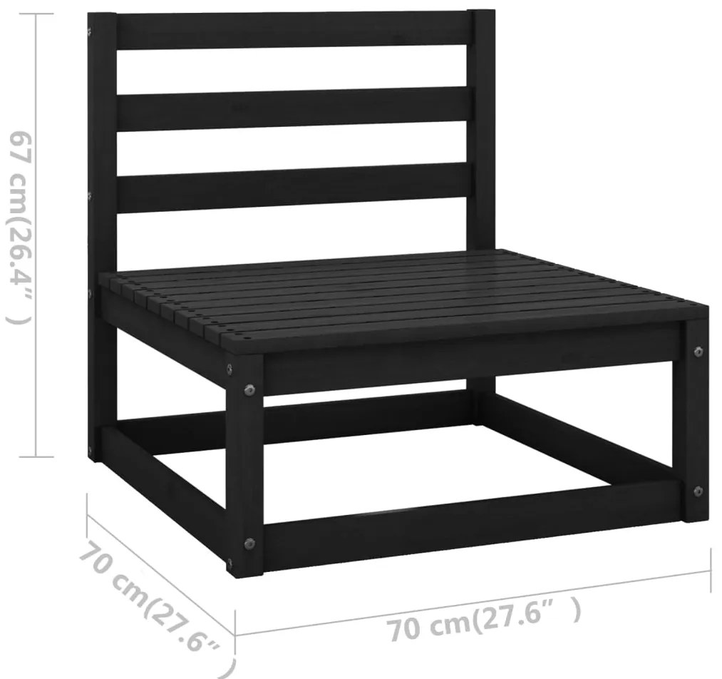 8 pcs conjunto longue de jardim c/ almofadões pinho maciço