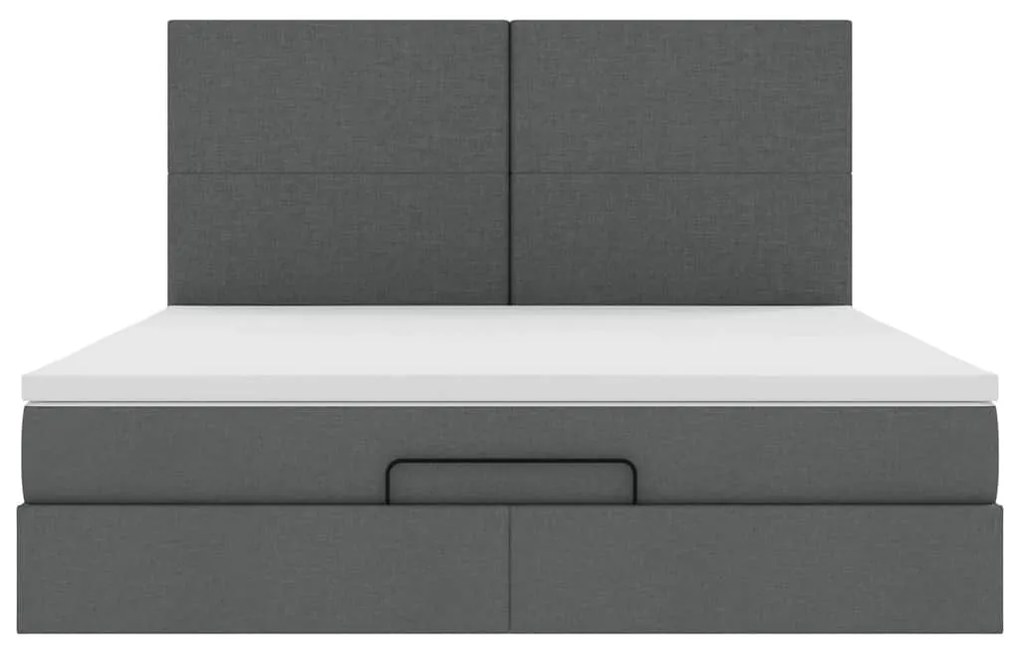 Estrutura de cama otomana com colchão 180x200cm cinzento escuro