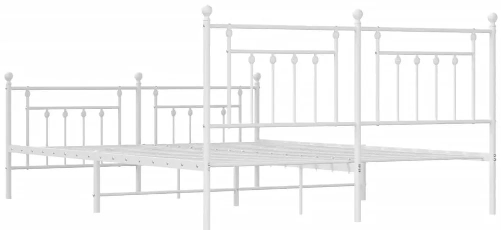 Estrutura de cama com cabeceira e pés 183x213 cm metal branco