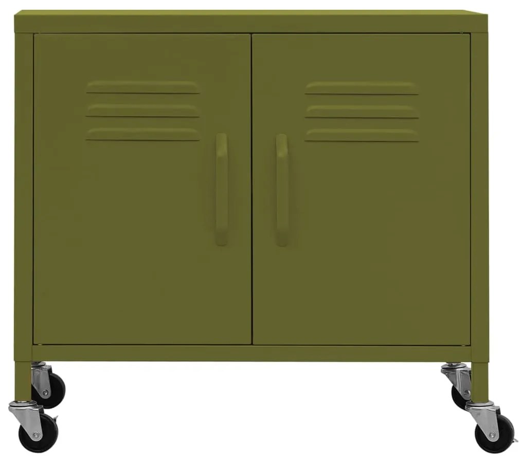 Armário de arrumação aço 60x35x56 cm verde-azeitona