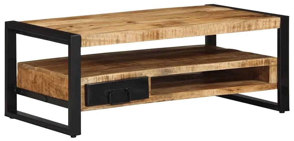 Mesa de centro 90x50x36 cm madeira de mangueira áspera maciça