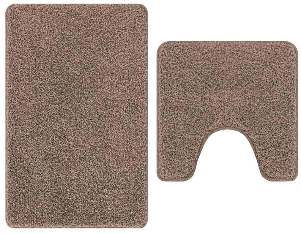 Conjunto de 2 Tapetes de Banho vidaXL Marrom Polipropileno Antiderrapa