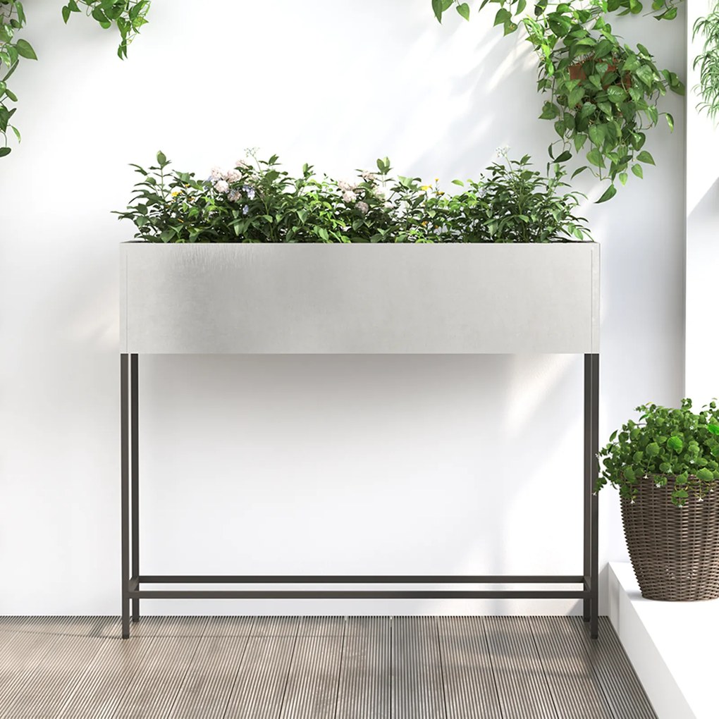 vidaXL Estrutura Elevada para Jardim 100x26x82 cm Aço Inoxidável