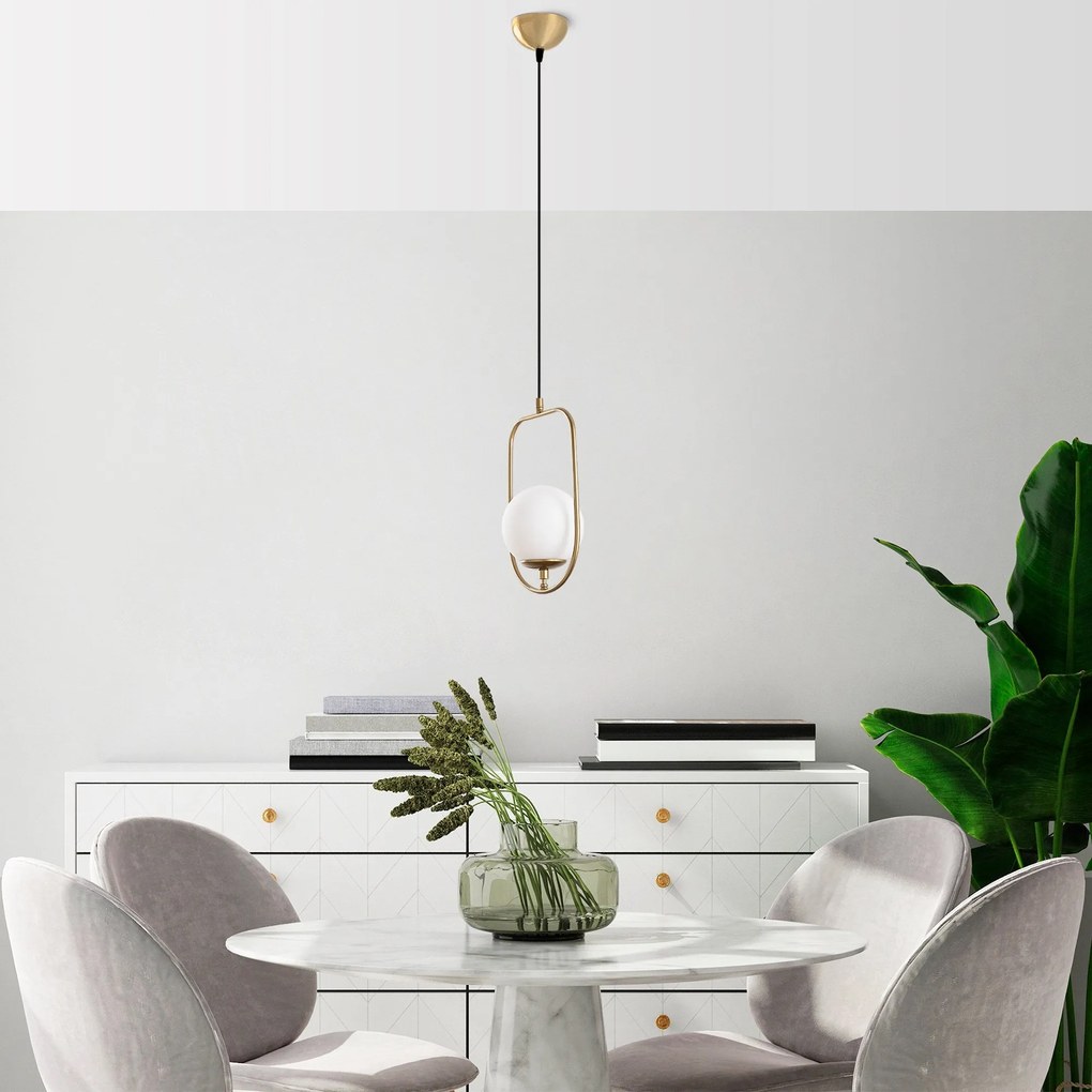 Candeeiro Suspenso Skew – Dourado – 20x171x15 cm