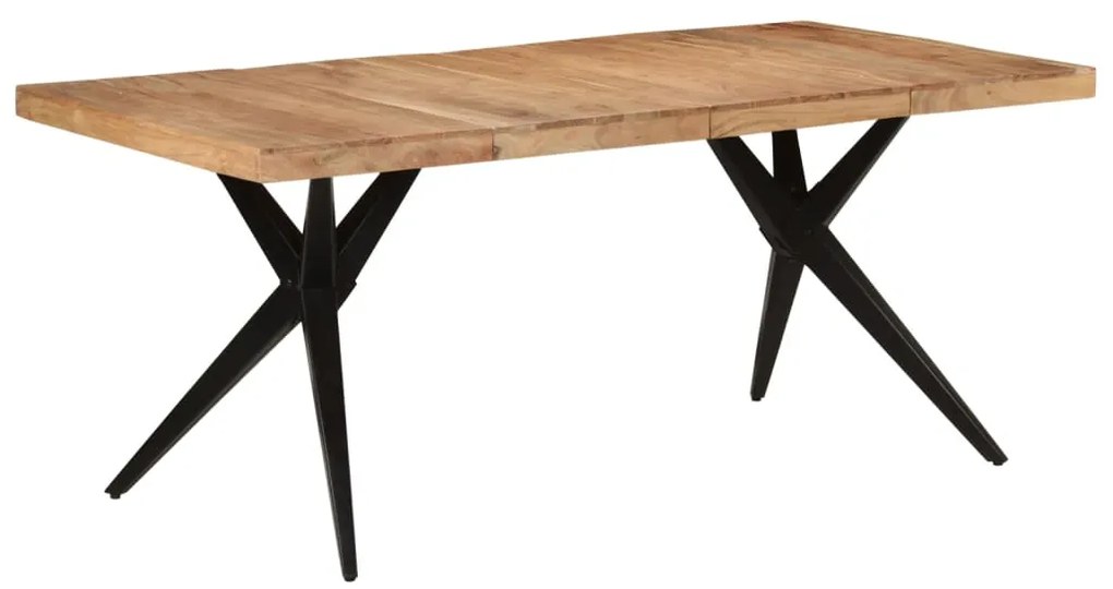 Mesa de jantar 180x90x77 cm madeira de acácia maciça preto