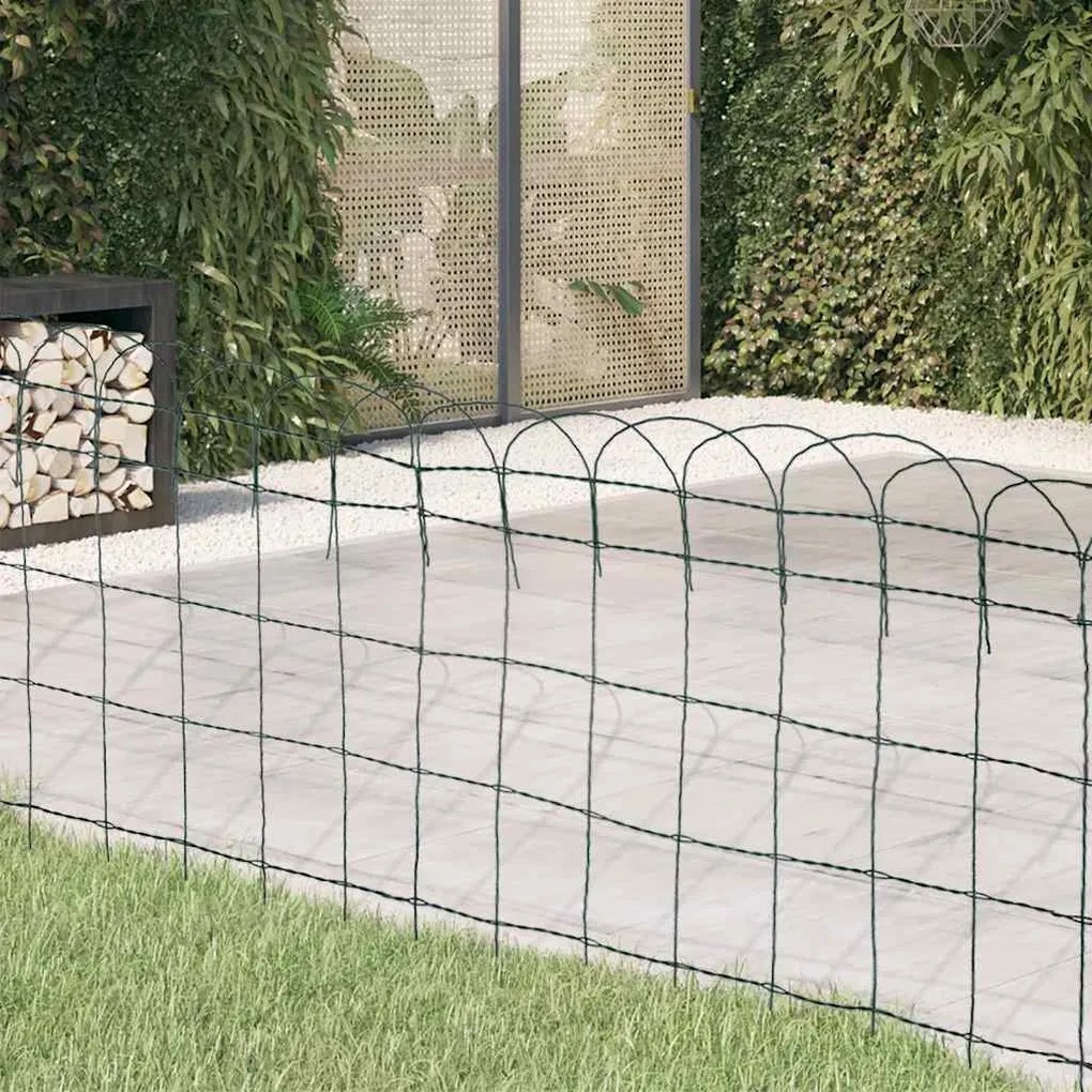vidaXL Cerca divisória para jardim em ferro revestido a pó 25x0,65 m