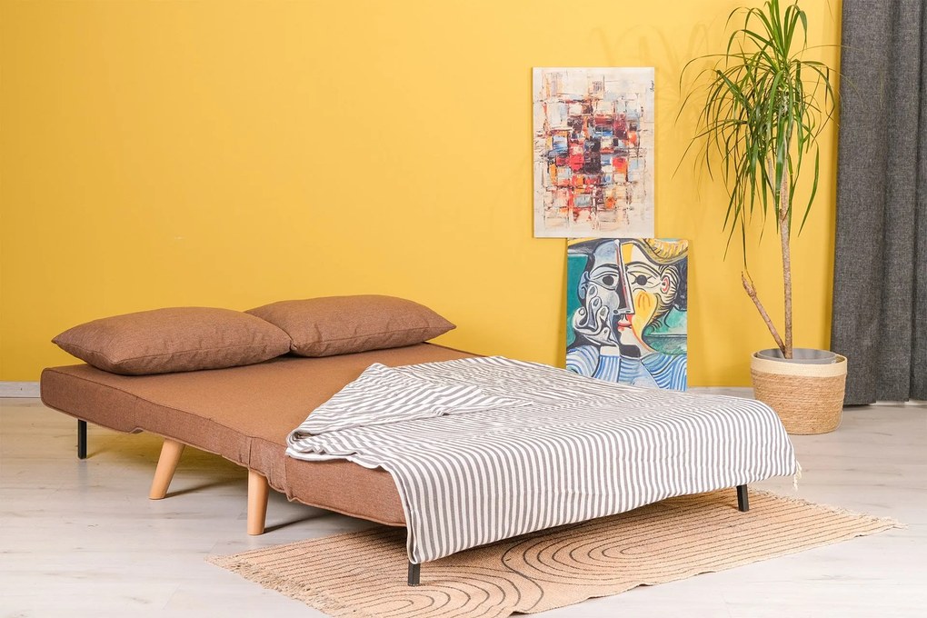 Sofá-Cama 2 Lugares Folde – Castanho – 120 x 79 x 80 cm