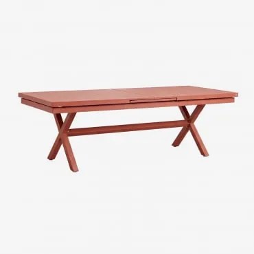 Rectangular Extensible Garden Table In Aluminum Karena Terracota & 240 - 300 X 100 Cm - Sklum