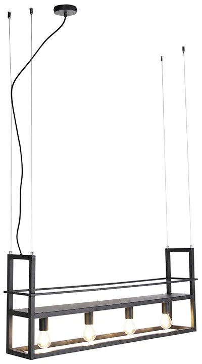 LED Candeeiro de suspensão inteligente preto com Wi-Fi A60 - Cage Rack Moderno