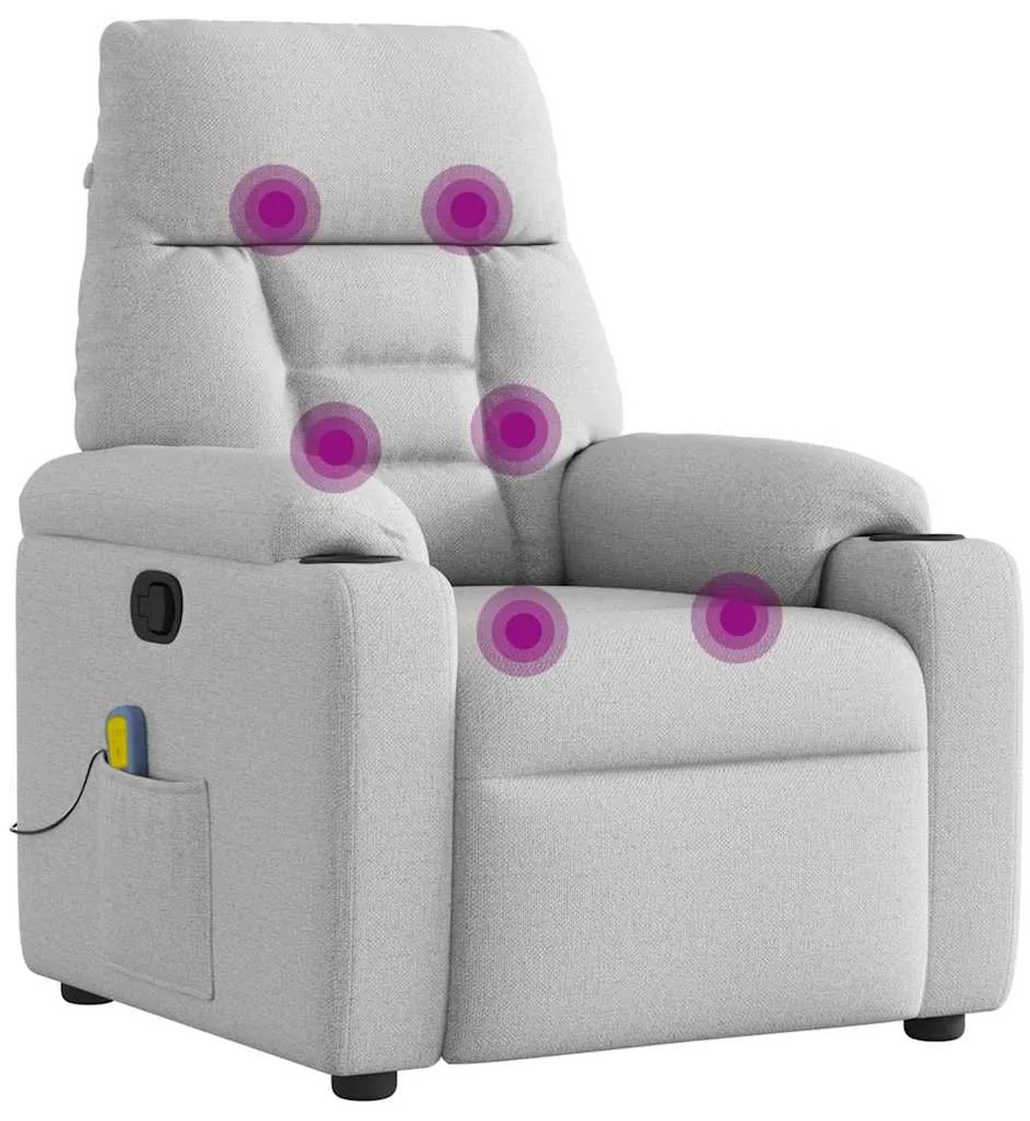 Cadeira de massagem reclinável tecido cinzento