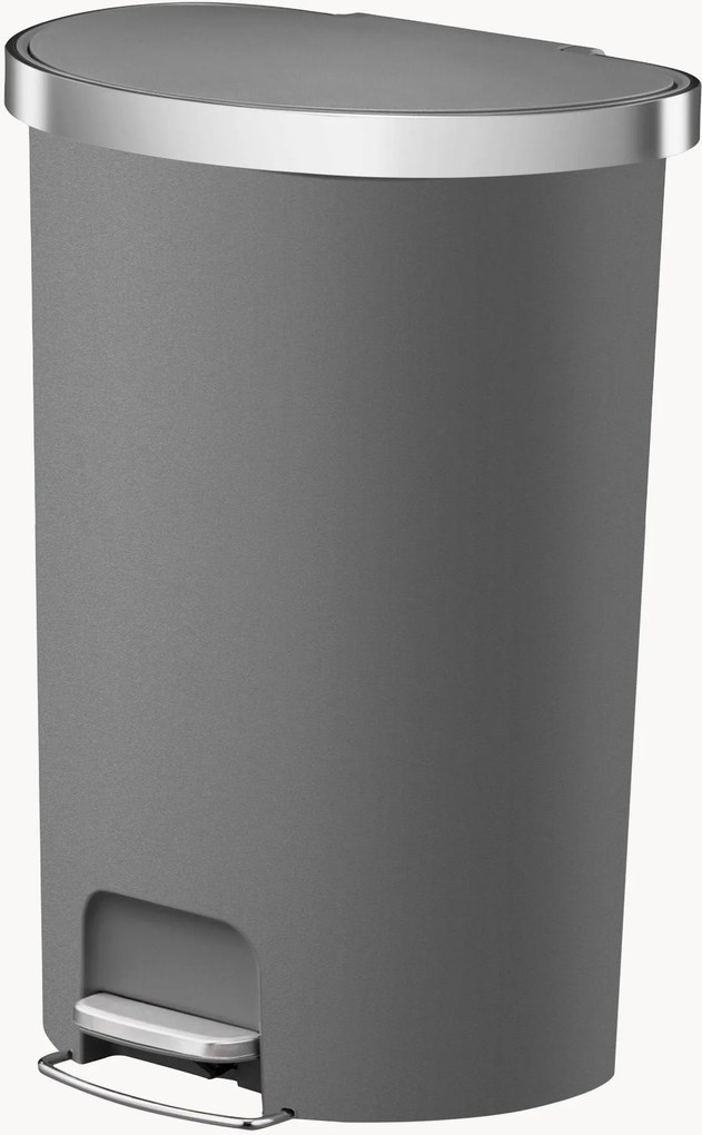 Caixote do lixo com pedal semicircular e rodas Hana, 55 L