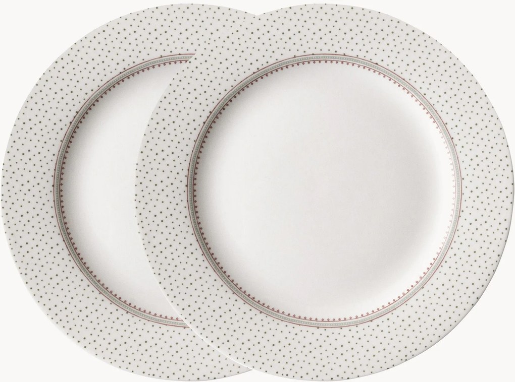 Pratos de jantar em porcelana Flat, conjunto de 2