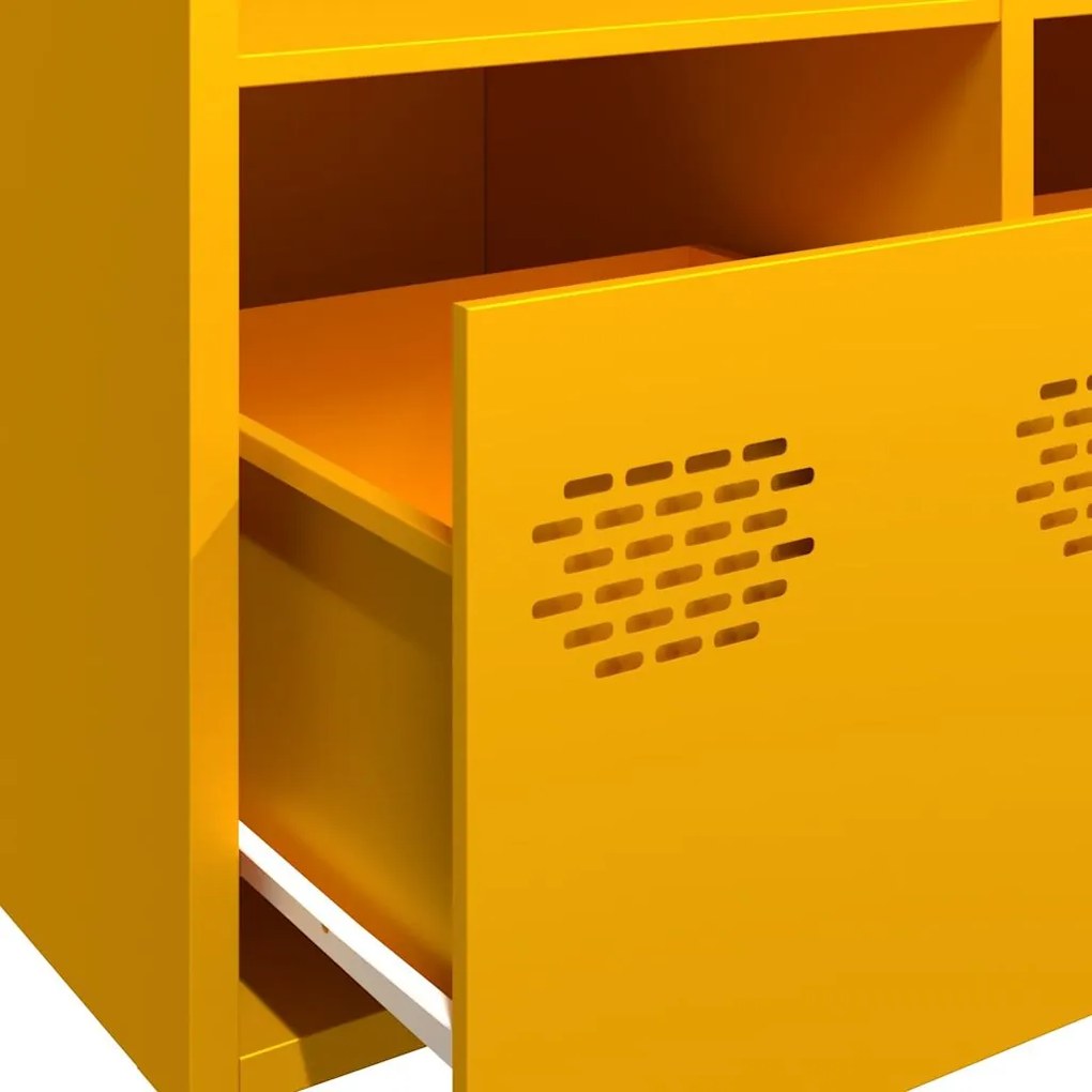 Aparador 101,5x39x73,5 cm aço laminado a frio amarelo mostarda