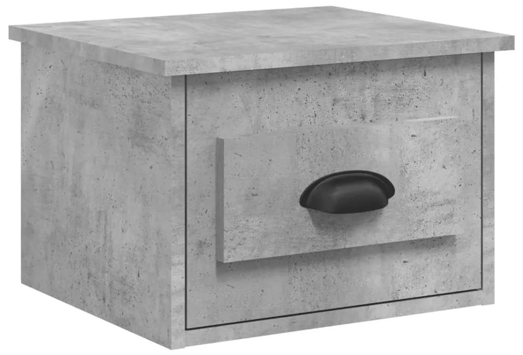 Mesas de cabeceira parede 2 pcs 41,5x36x28 cm cinzento cimento