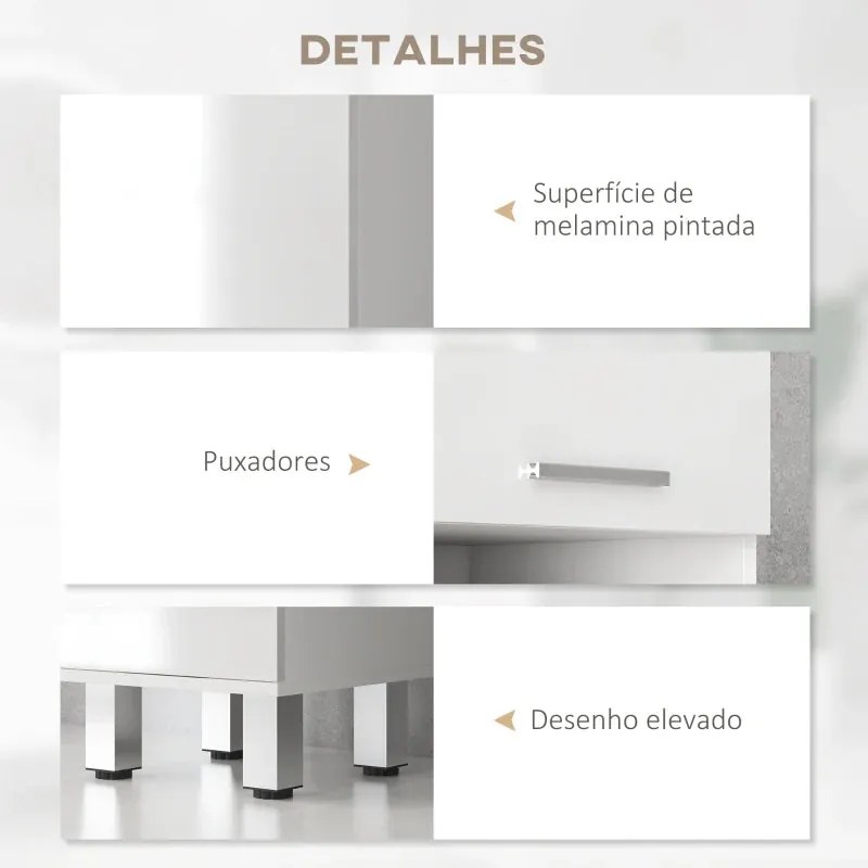 Armário Alto Damise de Casa de Banho de 180cm - Branco - Design Modern