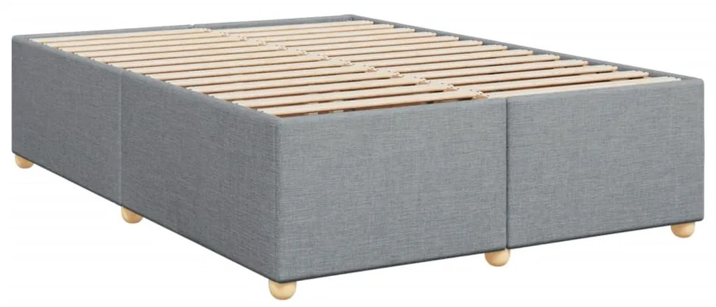 Cama com molas/colchão 140x200 cm tecido cinzento-claro