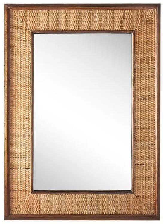 Espelho de parede com moldura castanha clara 54 x 74 cm IGUALA Beliani