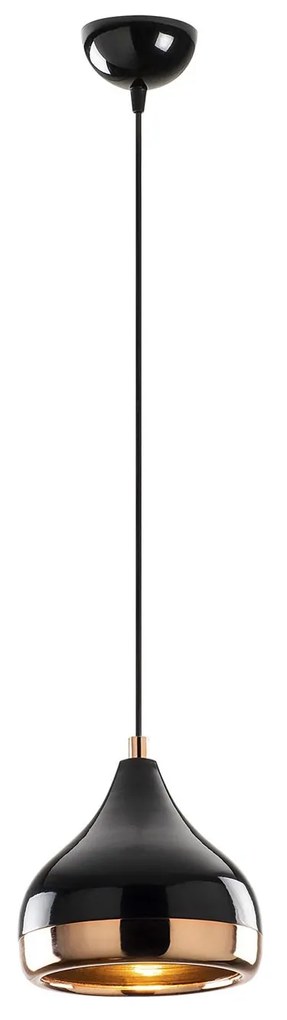 Candeeiro de Teto Yildo – Preto e Cobre – 17 cm
