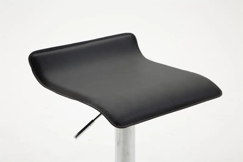 Banco de bar Dyn em couro sintético e com estrutura cromada 36 x 64-84 x 39 cm Preto