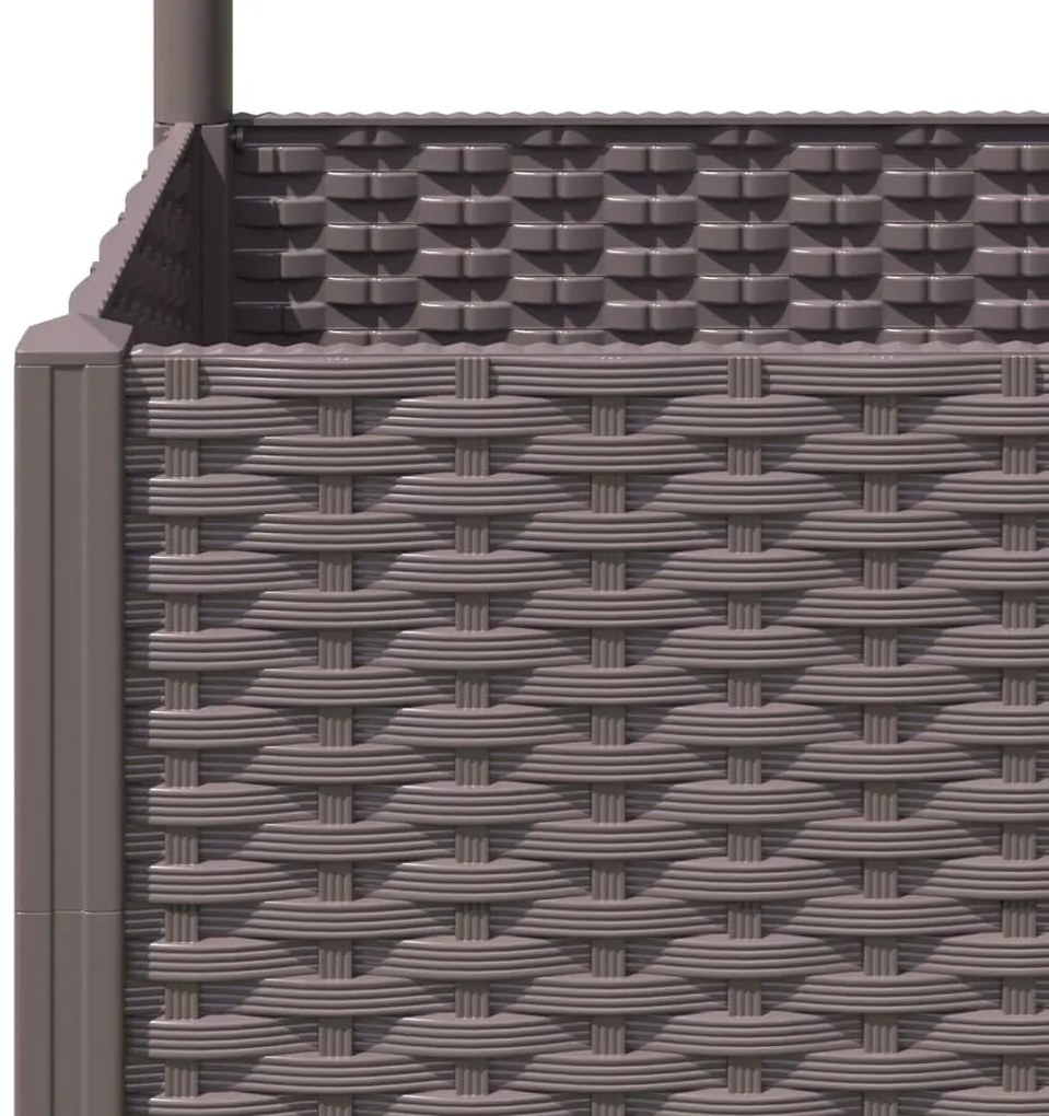 Vaso/floreira jardim c/ treliça 120x40x136 cm PP castanho
