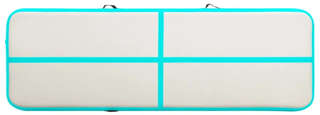 Colchão de ginástica insuflável c/ bomba 400x100x15cm PVC verde