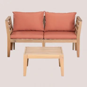 Conjunto De Sofá Modular De 2 Peças Filips Com Braços E Mesa De Centro Terracota - Sklum