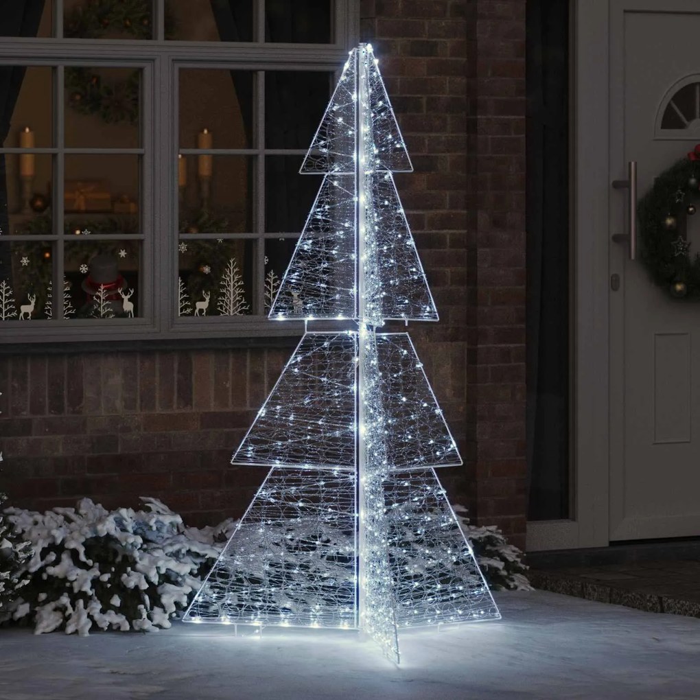vidaXL Árvore de Natal com 240 LEDs Branco Frio 180 cm Acrílo