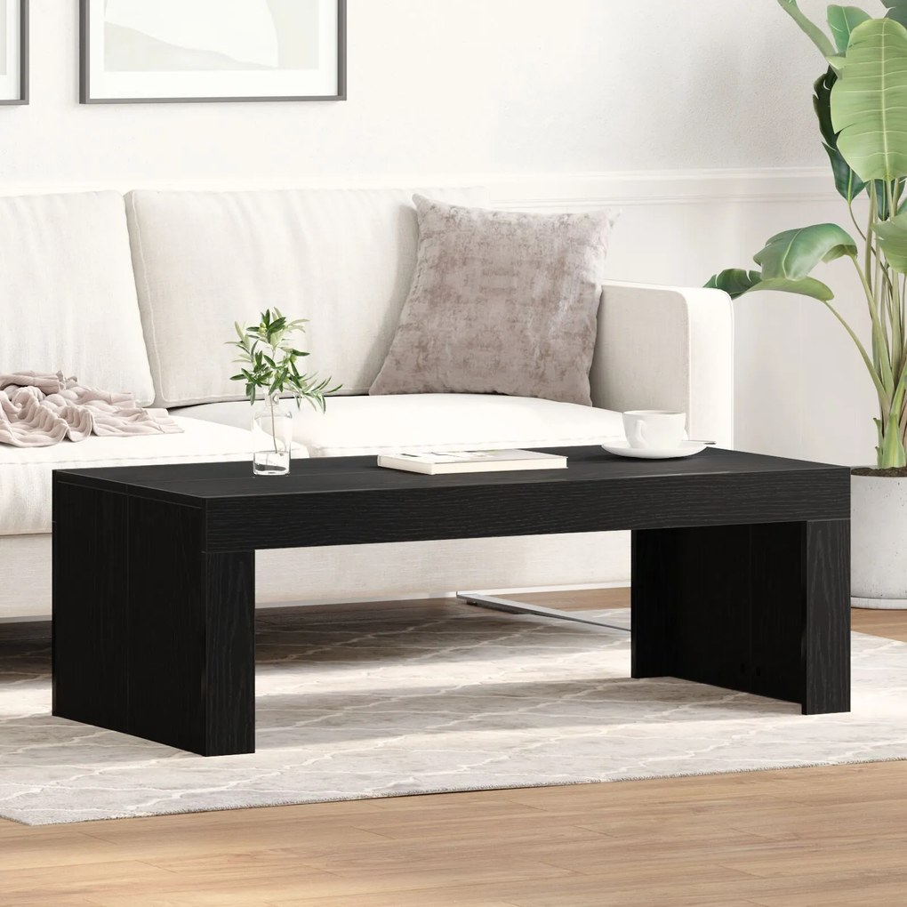 Mesa de Centro vidaXL Preto Carvalho 102x50x35 cm Madeira Engenheirada