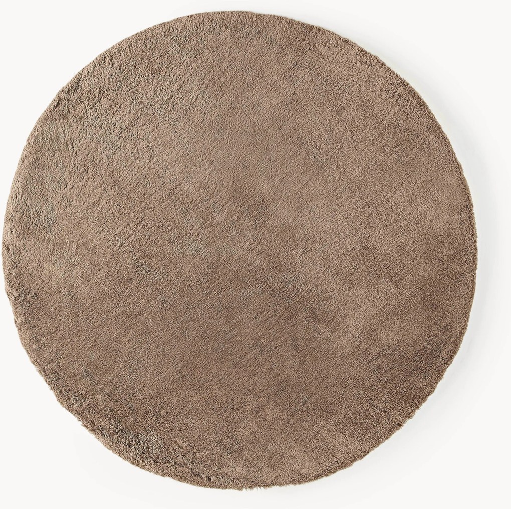 Tapete felpudo redondo de pelo comprido Leighton