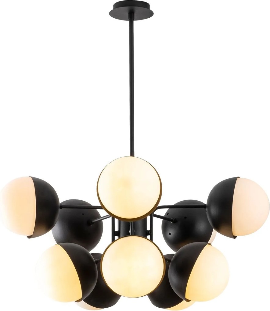 Candeeiro de Teto Karsor – Branco/Preto – 68 x 68 cm