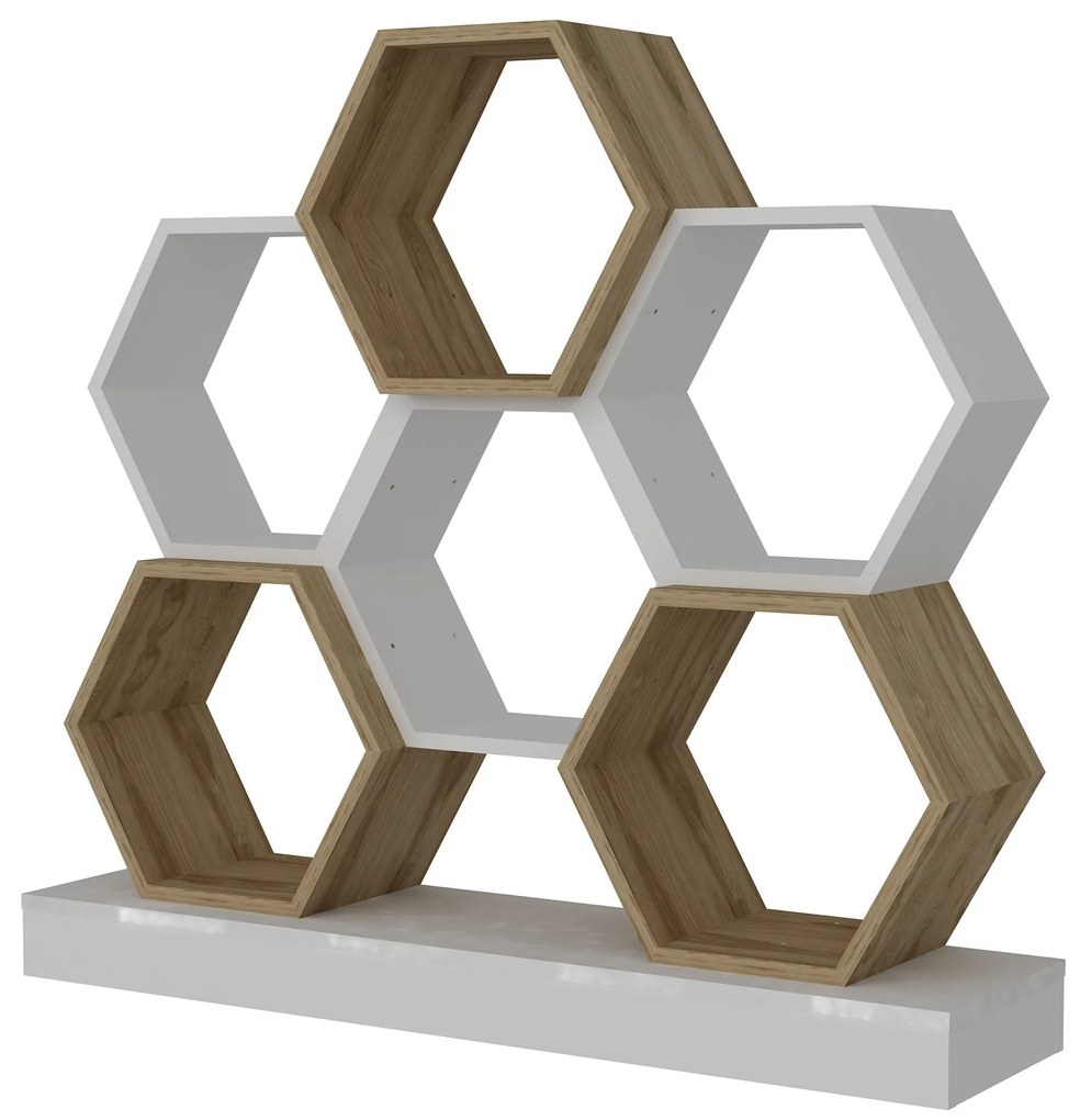 Estante Cicek – Branco Carvalho – 120x29,5x109 cm