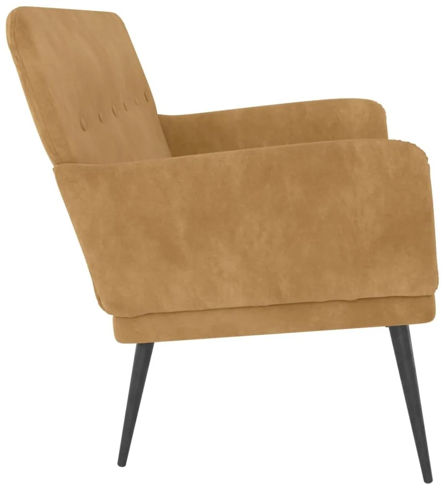 Banco 108x79x79 cm veludo castanho