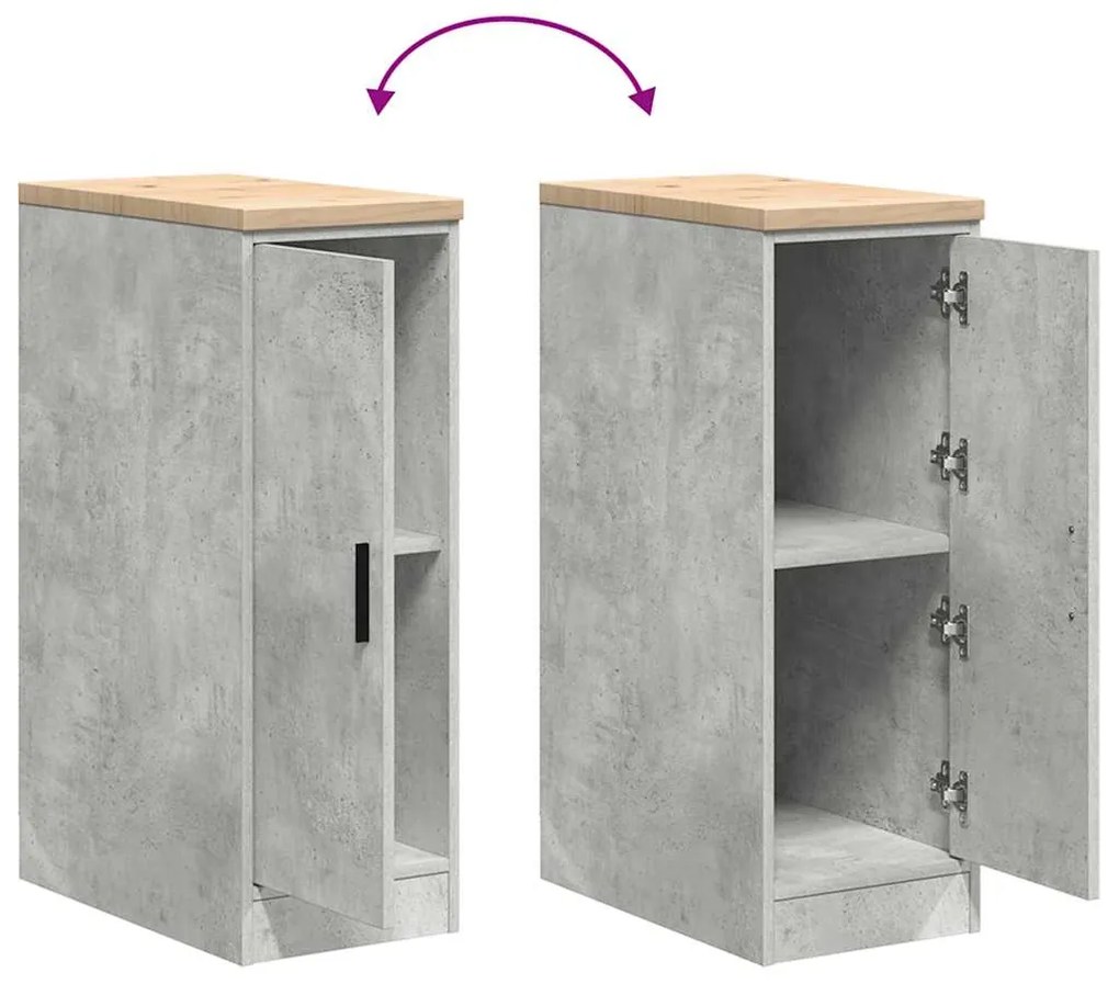 Armário de arrumação de garagem betão cinzento 30x51x85 cm