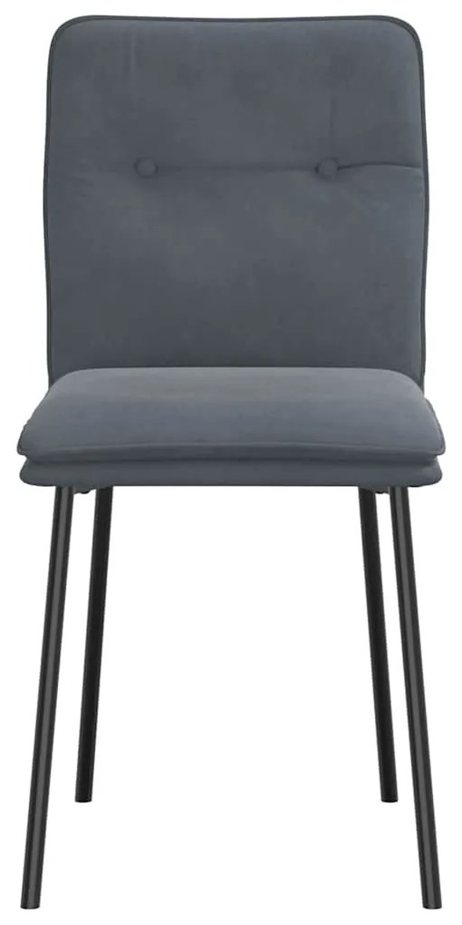 Cadeiras de jantar 6 pcs veludo cinzento-escuro