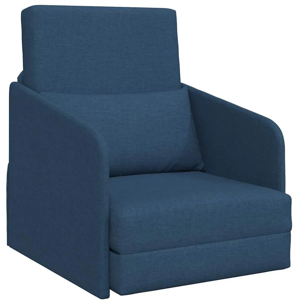 Sofá Cama de Chão 2 em 1 Azul 65x80x83 cm Tecido
