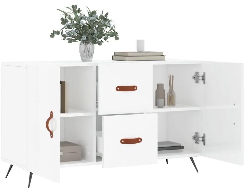 Aparador 100x36x60 cm derivados de madeira branco brilhante