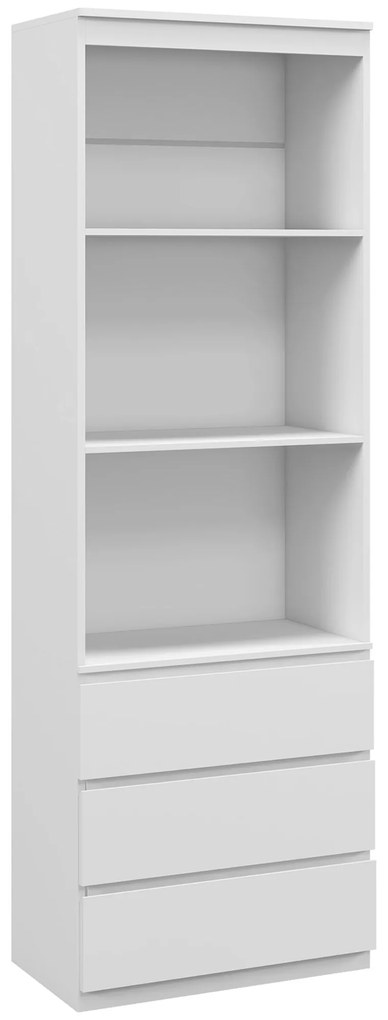 HOMCOM Estante Alta de 180 cm com 3 Prateleiras e 3 Gavetas 60x35x180 cm Branco | Aosom Portugal