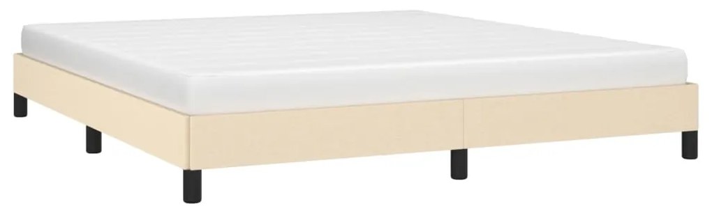 Estrutura de cama sem colchão 160x200 cm tecido cor creme