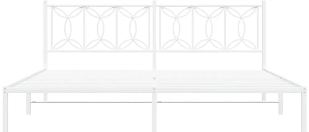 Estrutura de cama com cabeceira 193x203 cm metal branco
