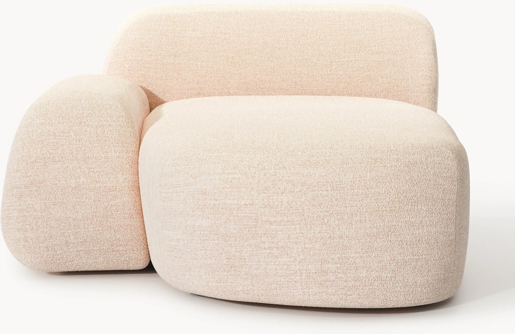 Módulo de chaise longue de canto em bouclé Wolke