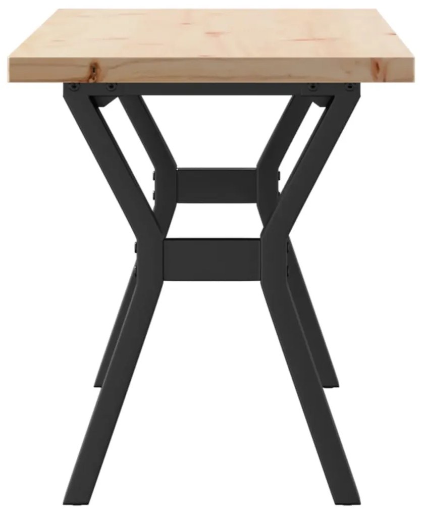 Mesa de centro estrutura em Y 110x40x45,5cm pinho/aço