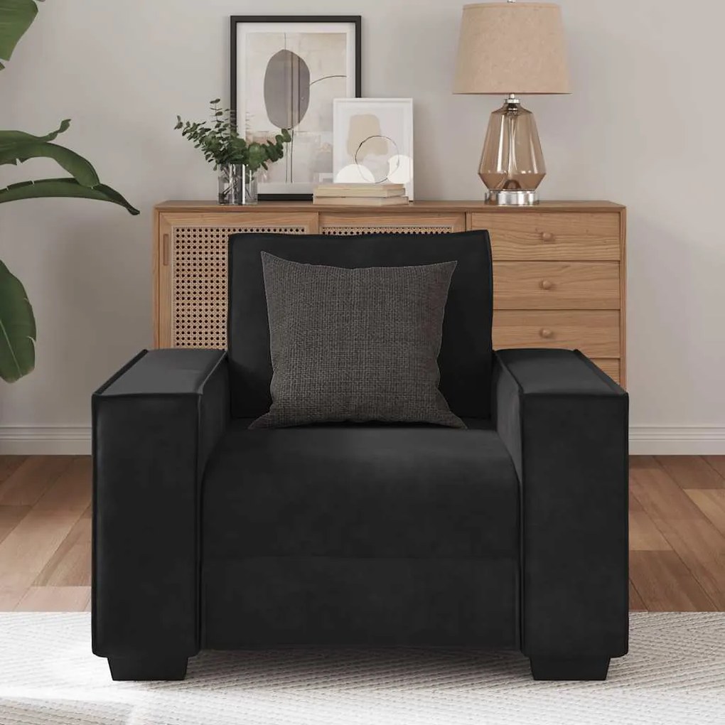 Poltrona 60 cm veludo preto
