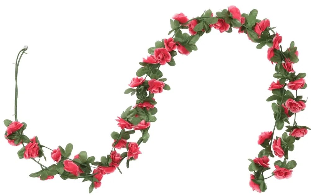 Grinaldas de flores de Natal 6 pcs 250 cm vermelho