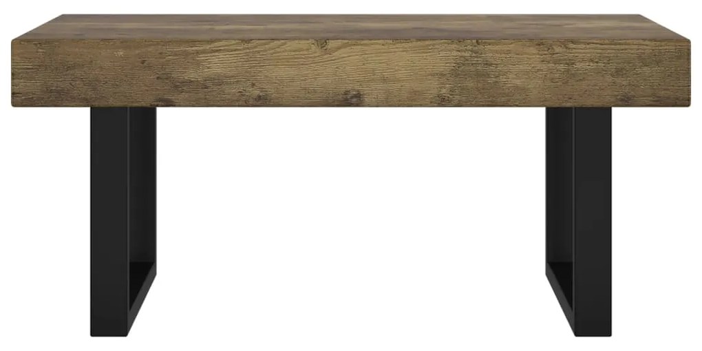 Mesa de centro 90x45x40 cm MDF e ferro castanho-escuro e preto