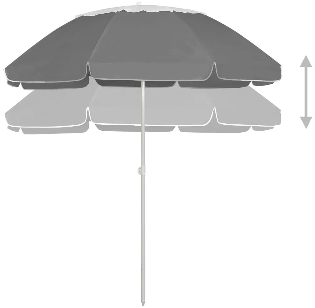 Guarda-sol de praia 300 cm antracite
