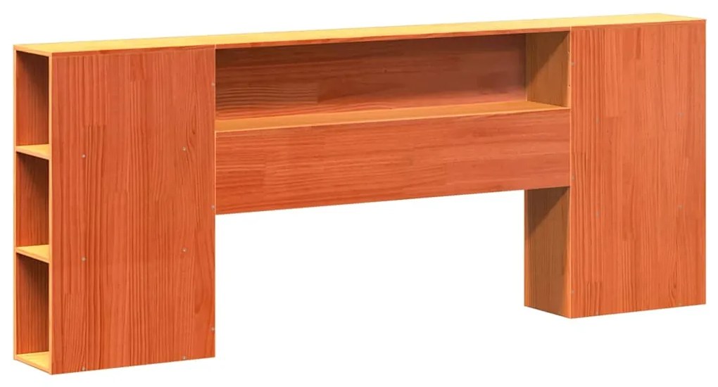 Cama sem colchão 200x200 cm madeira maciça castanho-mel