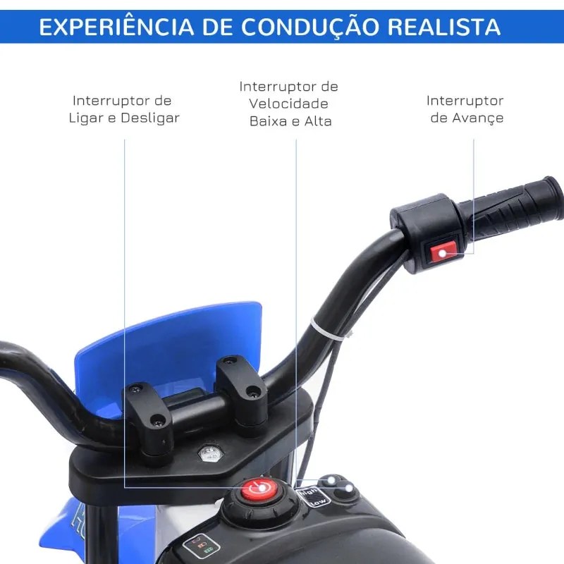 Mota Elétrica para Crianças de 12V -  8km/h - Azul